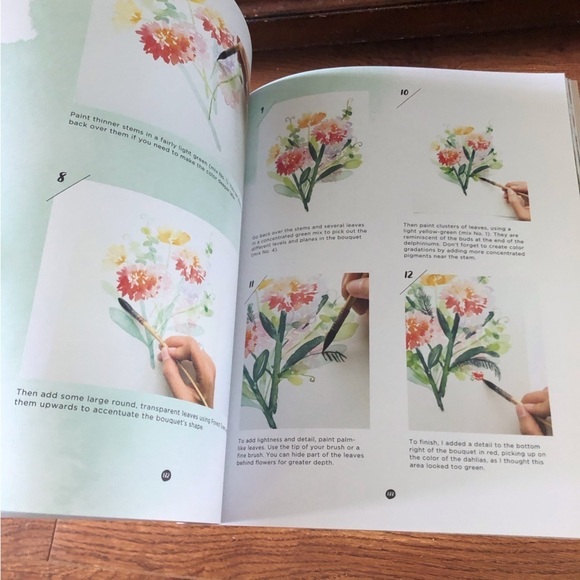 DIY Watercolor Flowers Paperback book - Picture 4 of 8